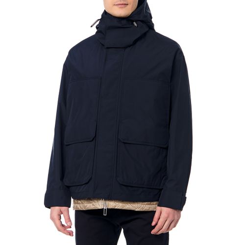 Dark Blue Hooded Jacket - Emporio Armani - Modalova