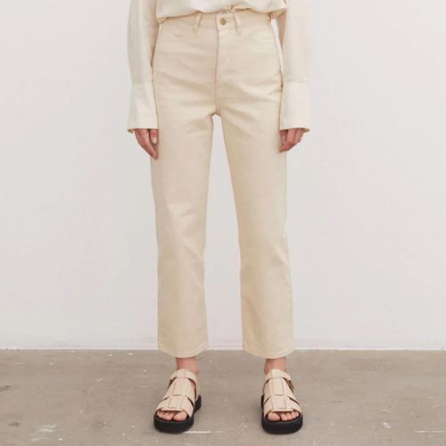 Beige Cotton Milium Straight Jean - By Malene Birger - Modalova