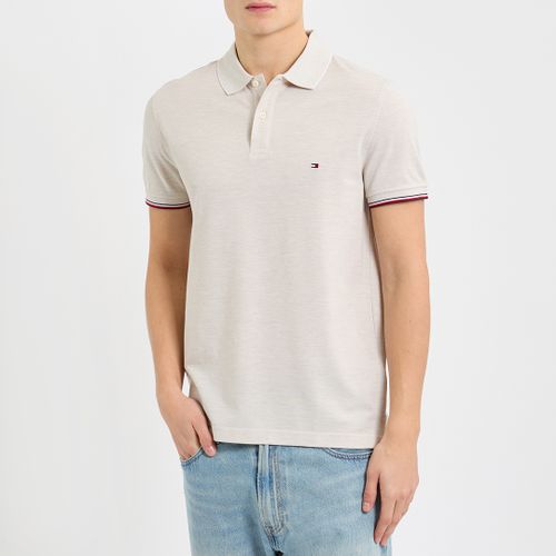 Sand Oxford Tipping Slim Polo Shirt - Tommy Hilfiger - Modalova