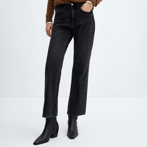 Washed Black Straight Jeans - Mango - Modalova