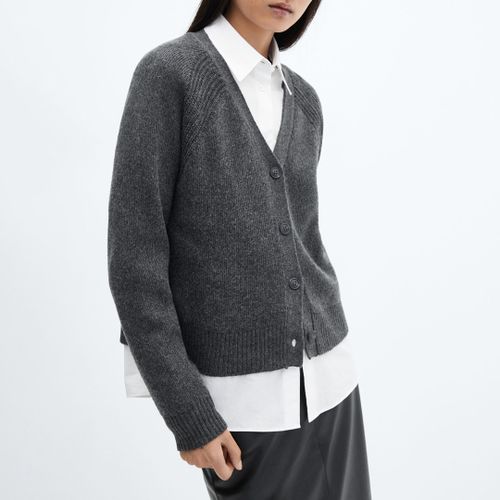 Charcoal Button Knit Cardigan - Mango - Modalova