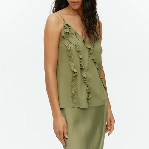 Green Ruffle Tank Top - ARKET - Modalova