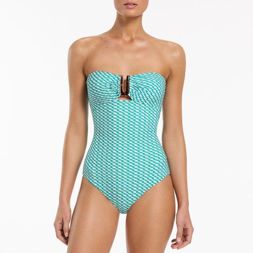 Blue Asceno Bandeau Swimsuit - Jets - Modalova