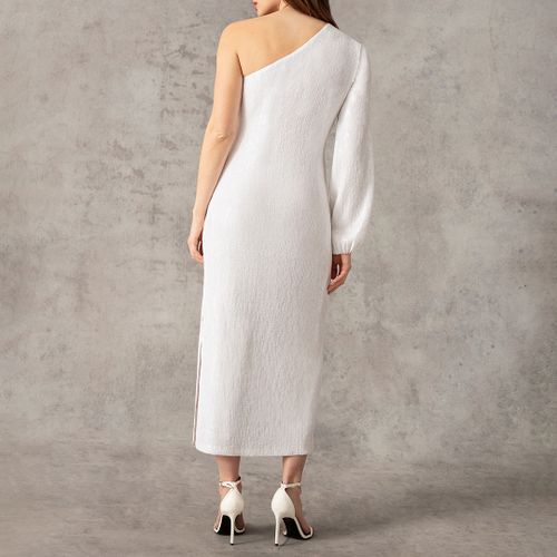 White Sequin One Shoulder Dress - Ro & Zo - Modalova