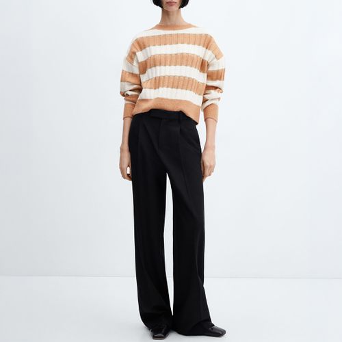 Brown Lurex Details Striped Sweater - Mango - Modalova