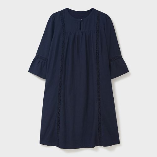 Navy Bell Sleeve Linen Tunic - Crew Clothing - Modalova