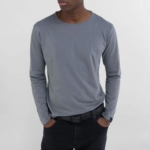 Grey Long Sleeved Cotton T-Shirt - Replay - Modalova