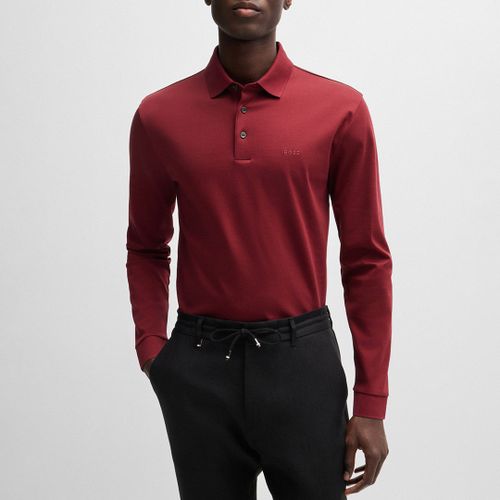 Dark Long Sleeve Cotton Polo shirt - BOSS - Modalova