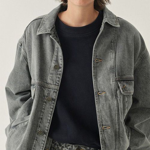 Unisex Grey Denim Shirt - American Vintage - Modalova