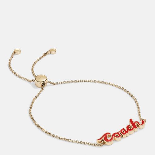 Red Script Enamel Slider Bracelet - Coach - Modalova