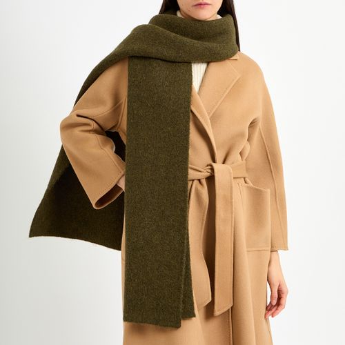 Khaki Wool Blend Scarf - Laycuna London - Modalova