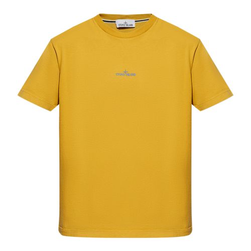 Yellow Printed Cotton T-Shirt - Stone Island - Modalova