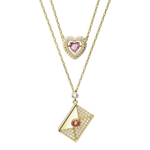 Gold Letra Layered Necklace Set - SWAROVSKI - Modalova