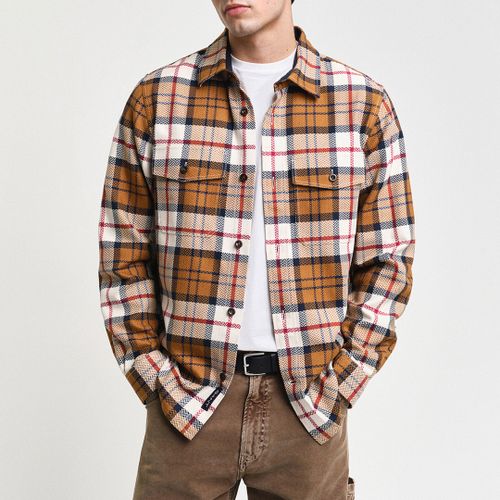 Herringbone Check Cotton Blend Overshirt - Gant - Modalova