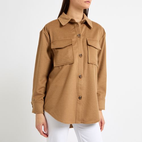 Camel Wool Blend Overshirt - Gant - Modalova