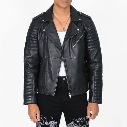 Black Quilted Leather Biker Jacket - Bolongaro Trevor - Modalova