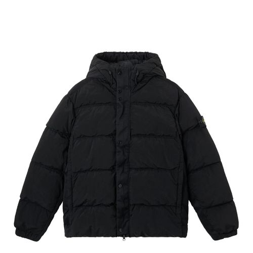 Black Puffer Hooded Down Jacket - Stone Island - Modalova