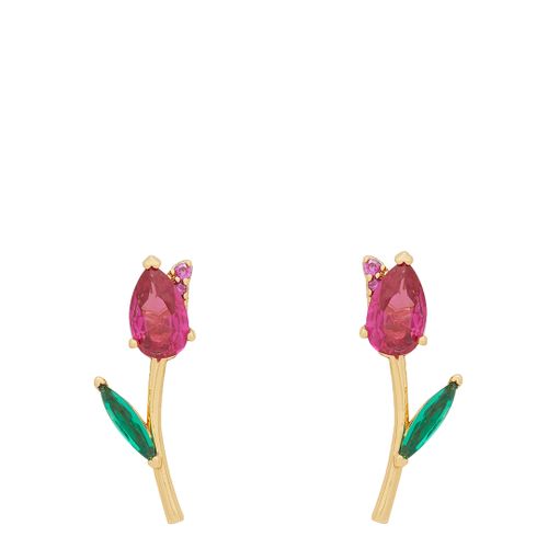 Red and Gold Tulip Stud Earrings - Kate Spade - Modalova