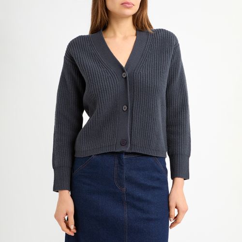 Slate Wool Rib Cardigan - NÂ°Â· Eleven - Modalova