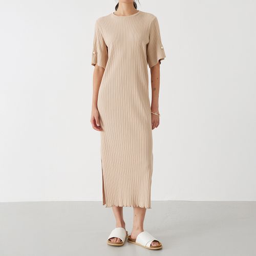 Pearl Embellished T-Shirt Dress - Mother Of Pearl - Modalova