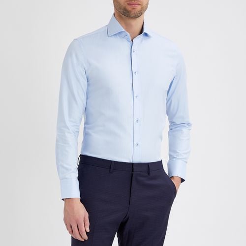 Sky Herringbone Contrast Trim Shirt - Gianni Feraud - Modalova