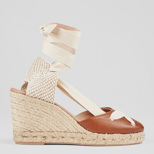 Brown Tan Ophelia Espadrille Wedges - L K Bennett - Modalova