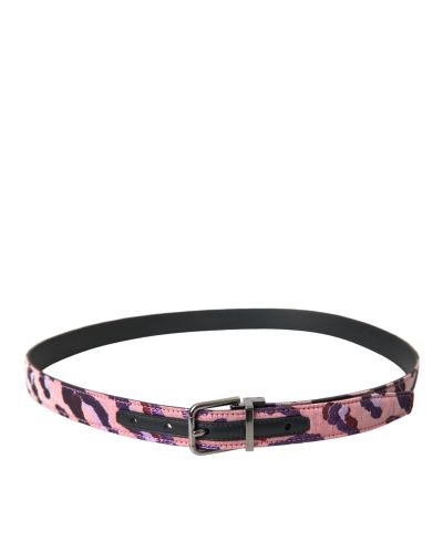 Leopard Print Brocade Belt- Multicolor - Size 95 - Dolce & Gabbana - Modalova