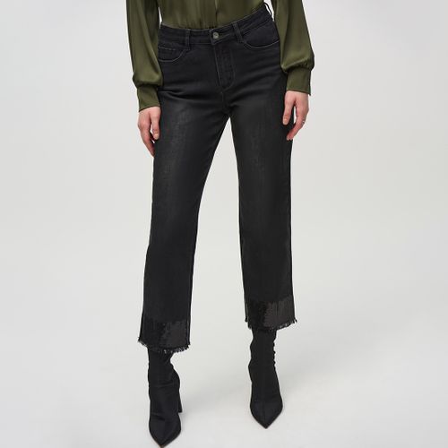 Black Crop Flare Jeans - Joseph Ribkoff - Modalova