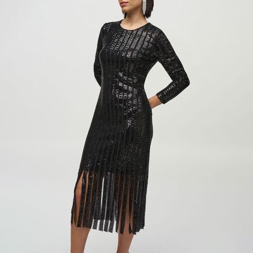 Black Sequin Tassel Midi Dress - Joseph Ribkoff - Modalova