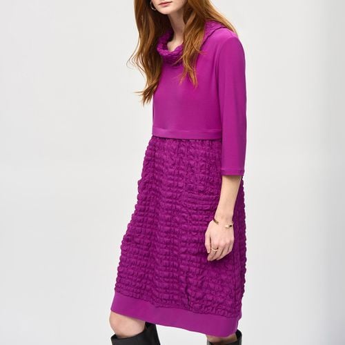 Magenta Waffle Mock Neck Dress - Joseph Ribkoff - Modalova