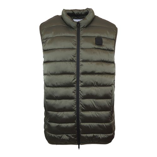 Khaki Green Padded Zip Gilet - Iceberg - Modalova