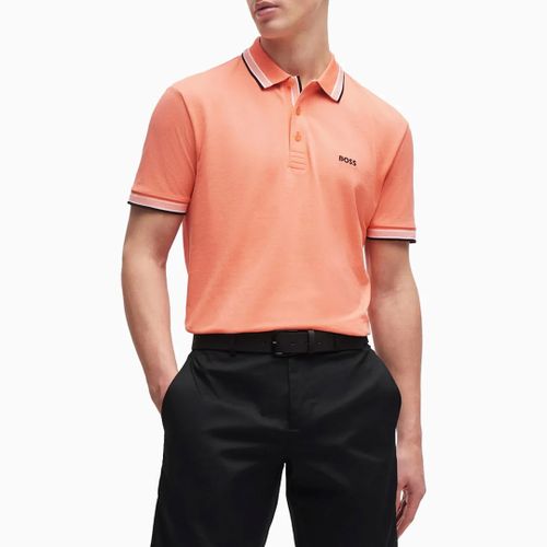 Coral Tipped Cotton Polo Shirt - Hugo Boss - Modalova