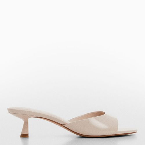 Nude Patent Low Heeled Mules - Mango - Modalova