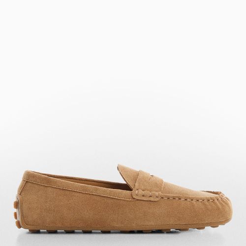 Brown Rub Suede Loafers - Mango - Modalova