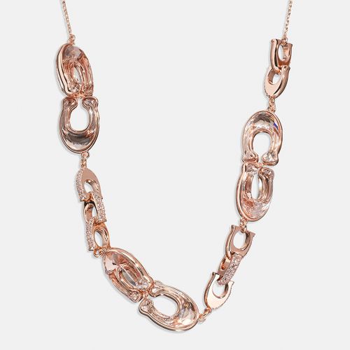 Rose Gold Link Slider Necklace - Coach - Modalova