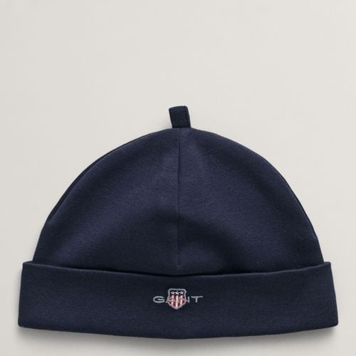 Baby's Navy Shield Cotton Beanie - Gant - Modalova