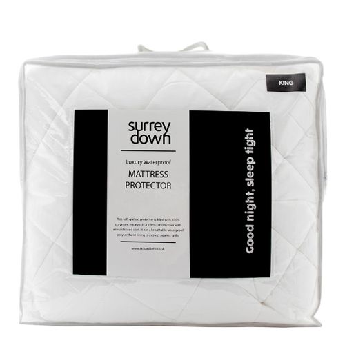 Luxury Quilted Waterproof Mattress Protector - Double - Surrey Down - Modalova