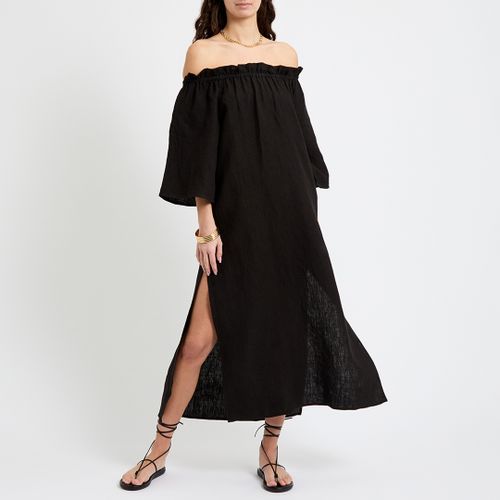 Black Linen Bardot Dress - NÂ°Â· Eleven - Modalova