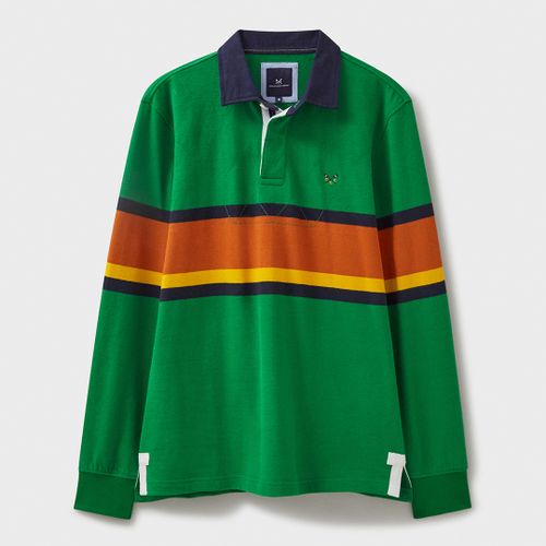 Multi Stripe Embroidered Patch Rugby Shirt - Crew Clothing - Modalova