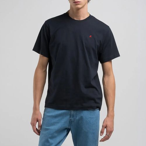 Navy Classic Logo Cotton T-Shirt - Replay - Modalova