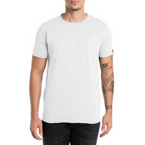 Navy Crew Neck Cotton T-Shirt - Replay - Modalova
