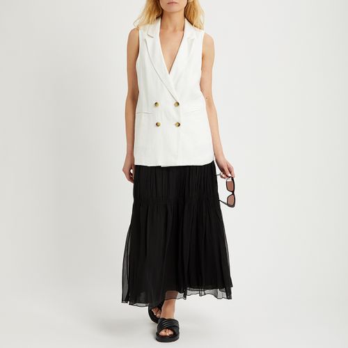 White Linen Sleeveless Blazer - NÂ°Â· Eleven - Modalova