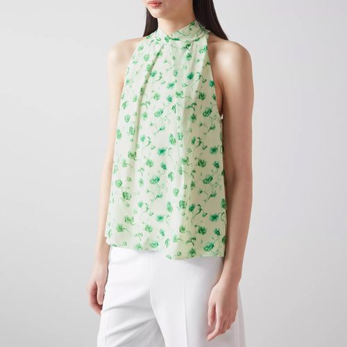 Green/Cream Frink Silk Flowy Top - L K Bennett - Modalova