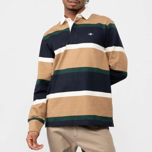 Camel/Navy Shield Heavy Rugger Stripe Cotton Top - Gant - Modalova