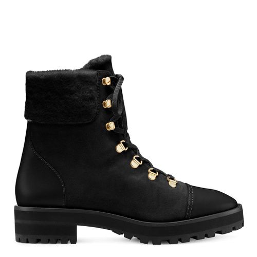 Black Suede Alpine Combat Boot - Stuart Weitzman - Modalova