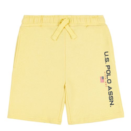 Younger Boy's Lime Side Logo Cotton Shorts - U.S. Polo Assn. - Modalova