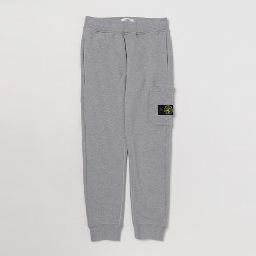 Grey Fleece Cotton Cargo Joggers - Stone Island - Modalova