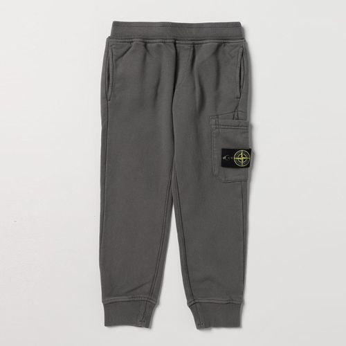 Dark Grey Fleece Cotton Cargo Joggers - Stone Island - Modalova