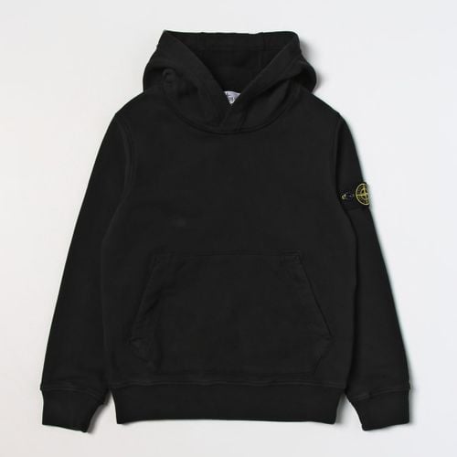 Black Brushed Cotton Fleece Hoodie - Stone Island - Modalova