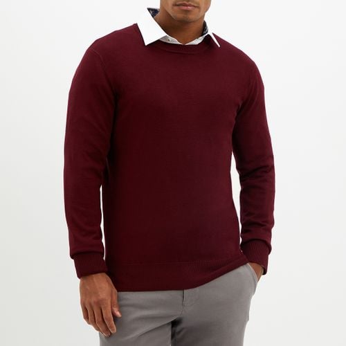 Burgundy Crew Neck Jumper - Gianni Feraud - Modalova